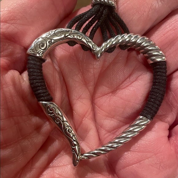 Brighton Silver and Black Heart Pendant Necklace - Picture 7 of 8